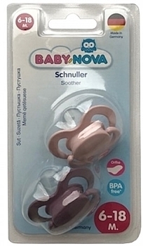 Пустышка силиконовая Baby-Nova ортодонтическая с кольцом, р.2, 2 шт. (3962027) - Pampik - 3