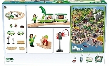 Набор ж/д с зелёным пассажирским поездом, 16 элементов Brio - Pampik - 2