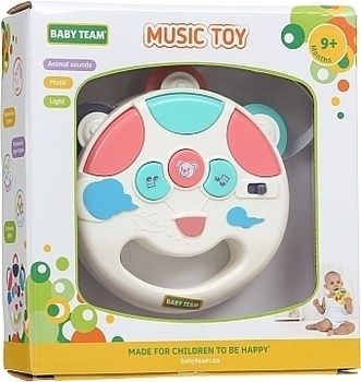 Музыкальная игрушка "Бубен", белая Baby Team - Pampik - 3