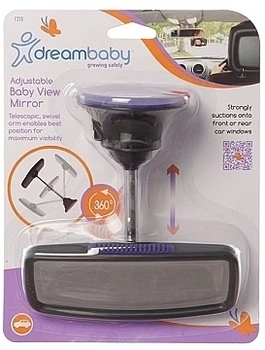 Зеркало в авто Dreambaby Deluxe для удобного обзора ребенка, черный (G218) - Pampik