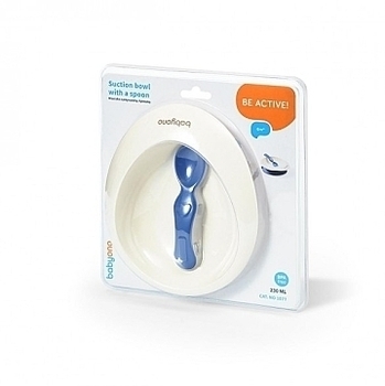 Миска з присоскою та ложечкою BabyOno, синя (1077) - Pampik - 5
