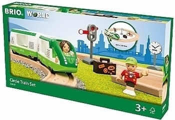 Набор ж/д с зелёным пассажирским поездом, 16 элементов Brio - Pampik