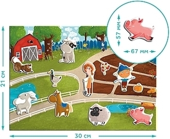 Пазлы магнитные "Магнитная ферма", 30 эл. Dodo - Pampik - 4