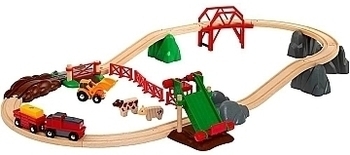 Ігровий набір Brio Сільське поселення з поїздом, на батарейках - Pampik - 2