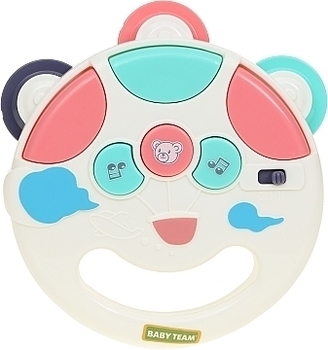 Музыкальная игрушка "Бубен", белая Baby Team - Pampik