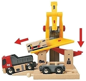 Детская железная дорога с мостовым краном Deluxe, 54 элемента Brio - Pampik - 4