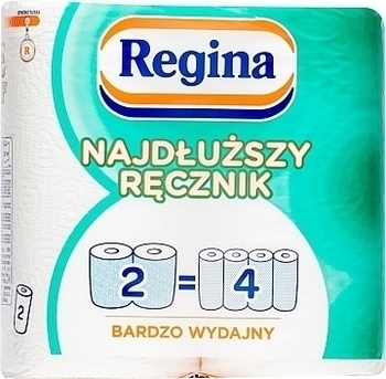 Паперові рушники Regina, двошарові, 2 рулони (2х90 шт.) - Pampik