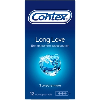 Презервативи латексні з силіконовою змазкою Contex Long Love, з анестетиком, 12 шт. - Pampik - 7