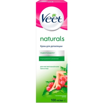 Крем для депіляції Veet з олією виноградних кісточок серії Naturals, для чутливої ​​шкіри, 100 мл - Pampik