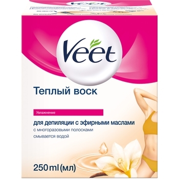 Теплий віск для депіляції Veet з ефірними оліями, 250 мл - Pampik