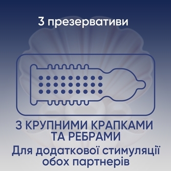 Презервативи латексні з силіконовою змазкою Contex Extra Sensation, з великими точками та ребрами, 3 шт. - Pampik - 4