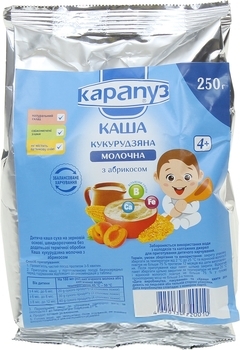 Молочна каша Карапуз Кукурудзяна з абрикосом, 250 г - Pampik - 2