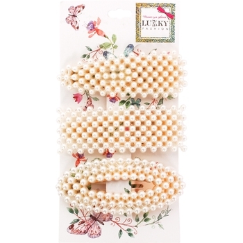 Заколки для волосся Lukky, молочний, 3 шт. (T19585) - Pampik