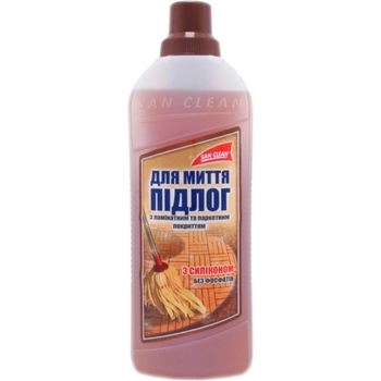 Засіб для миття підлоги San Clean для паркету та ламінату, 1 л - Pampik