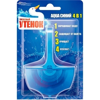 Подвесной блок для унитаза Duck Aqua 4 в 1, синий, 40 г - Pampik
