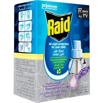 Рідина від комарів для електрофумігаторів Raid Лаванда, на 30 ночей, 22 мл - Pampik