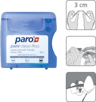 Класична зубна нитка Paro Swiss Classic floss, вощена, 50 м - Pampik - 2