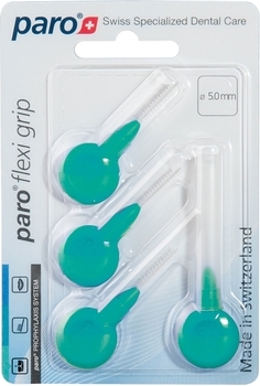 Міжзубні йоржики Paro Swiss Flexi Grip, циліндричний, 5 мм, середній, зелений, 4 шт. - Pampik - 2