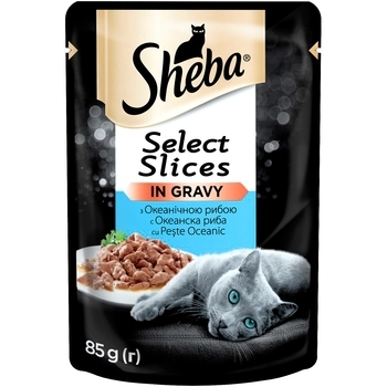 Вологий корм Sheba Selection in Sauce, для котів з океанічною рибою, 85 г - Pampik