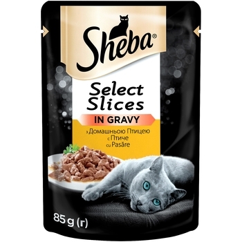 Вологий корм SHEBA cig POU з домашнім птахом у соусі 85 г - Pampik