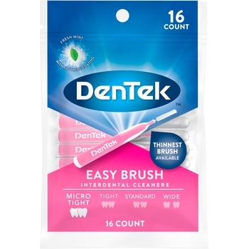 Міжзубна щітка DenTek для макро вузьких проміжків Зручне очищення, 16 шт. - Pampik
