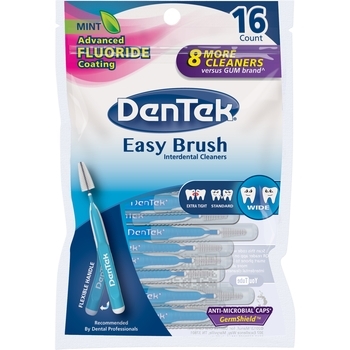 Міжзубна щітка DenTek для широких проміжків Зручне очищення, 16 шт. - Pampik