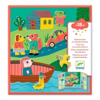 Набор для творчества с наклейками Djeco Животные (DJ09071) - Pampik