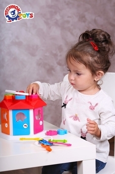 Игрушка-сортер ТехноК Умный малыш Домик (2438) - Pampik - 4