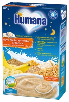 Молочна каша Humana цільнозернова з бананом Солодкі сни, 200 г - Pampik