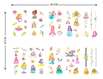 Набор наклеек на тело и ногти Avenir Принцессы, 260 наклеек (NA218206) - Pampik - 3