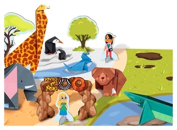 Набор для творчества Avenir Зоопарк с животными, оригами, 40 листов (CH211785) - Pampik - 3