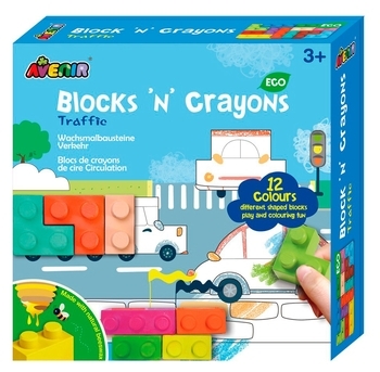 Набор для творчества Avenir Транспорт, восковые мелки, 12 цветов (BTS216013) - Pampik