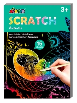 Набор для творчества Avenir Скретчбук, животные в джунглях, 15 листов (CH211657) - Pampik