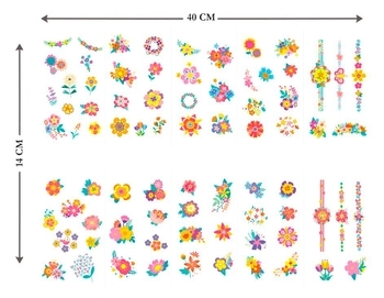 Набір наклейок на тіло та нігті Avenir Квіти, 260 наклейок (NA218207) - Pampik - 4