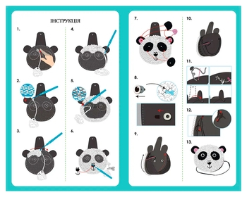 Набір для творчості 2 в 1 Avenir Пандочка, в'язання гачком та шиття сумочки (CH211752) - Pampik - 3