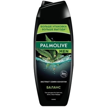 Гель для душа 4 в 1 Palmolive Men для тела, волос, лица и бороды с экстрактом семян конопли, 500 мл - Pampik