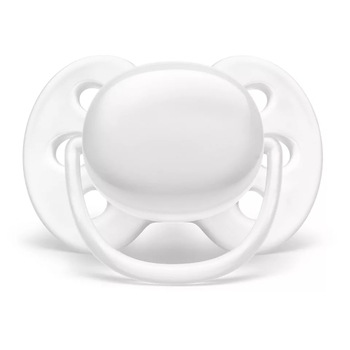 Подарок. Ультрамягкая пустышка Philips Avent 0-6 мес,(SCF212/00) 1 шт, белая - Pampik