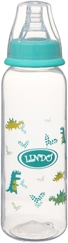 Пляшечка для годування Lindo з силіконовою соскою, 250 мл, зелений (Li 143 зел) - Pampik - 2