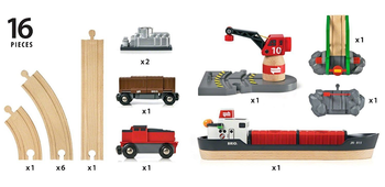 Игрушечный набор Brio Cargo Harbour Set, 16 элементов (33061) - Pampik - 3