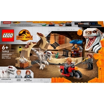 Конструктор LEGO Jurassic World Переслідування атроцираптора на мотоциклі (76945) - Pampik