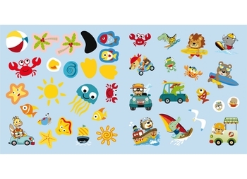 Книга Розмальовки, аплікації, завдання. Морська прогулянка. 40 наліпок - Pampik - 4