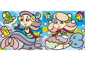 Водяні розмальовки. Кольоровий фон. Русалоньки - Pampik - 2