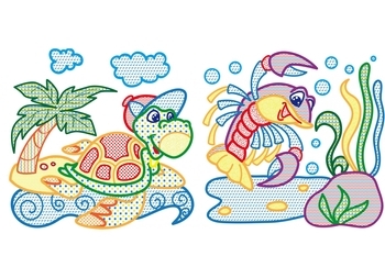 Водяні розмальовки з кольоровим контуром. У річці - Pampik - 3