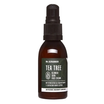 Крем для лица с гидролатом чайного дерева Mr.Scrubber Blemish Skin Face Cream Tea Tree, 55 мл - Pampik