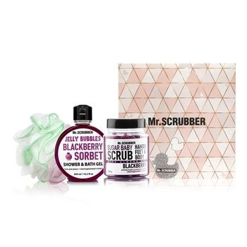 Набір Mr.Scrubber Blackberry (300 мл+300 г+1 шт.) - Pampik