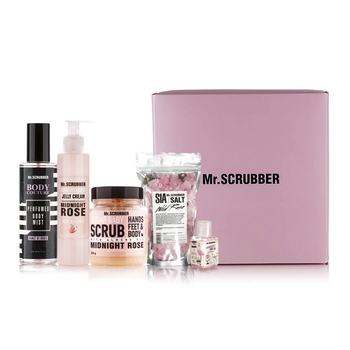 Набор Mr.Scrubber Dance of Roses (300 г+200 мл+150 мл+30 мл+1 шт.) - Pampik