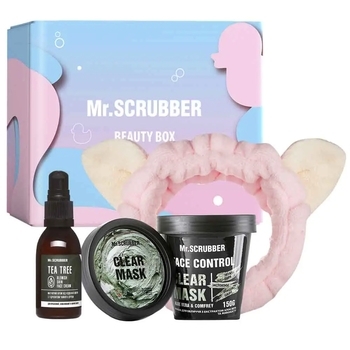 Подарунковий набір Mr.Scrubber Even Complexion&Clear (150 г+55 мл+1 шт.+1 шт.) - Pampik