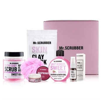 Подарочный набор Mr.Scrubber Woman Beauty Box (300 г+300 мл+100 г+50 мл+10 мл+1 шт.) - Pampik