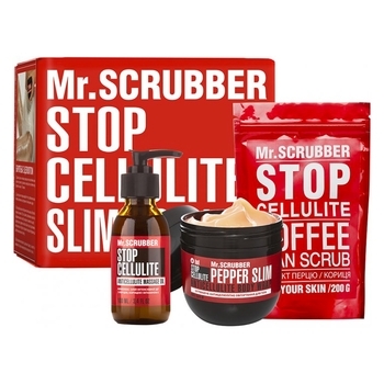 Антицеллюлитный набор Mr.Scrubber Hot Похудеть к лету вместе с Mr.Scrubber (250 г+200 г+100 мл) (4820200331188) - Pampik
