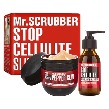 Антицеллюлитный набор Mr.Scrubber Согревающее обертывание + Массажное масло (250 г+150 мл) (4820200331171) - Pampik